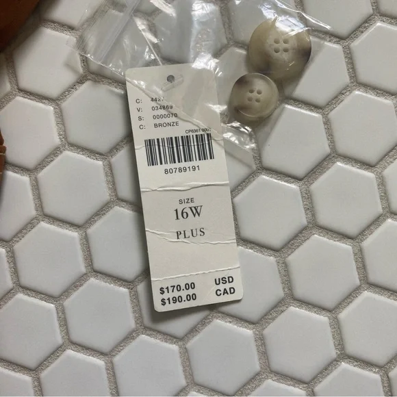 Portside Button-Front Jumpsuit by Maeve Anthro Brown Wide Leg Colette size 16W - Picture 10 of 11